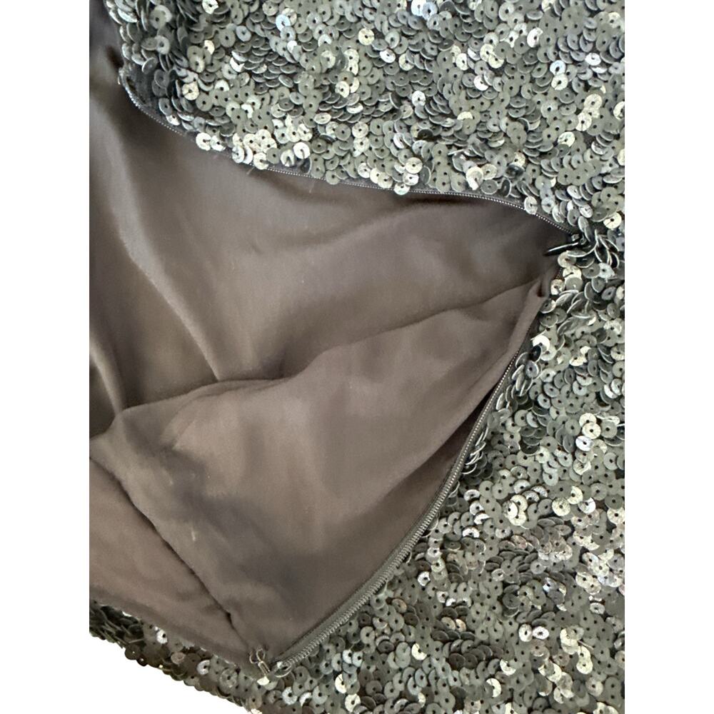 Rachel Zoe Sequin Open Back Sheath Mini Dress 10 Black Cap Sleeve - Picture 8 of 10